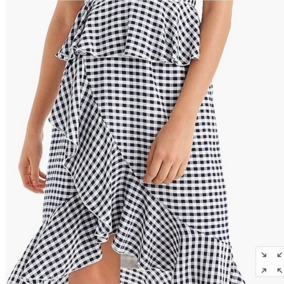 J Crew Gingham Ruffle Dress US 4 - Picture 6 of 7